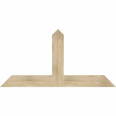 Ekena Millwork Portland Rough Sawn Timber Gable Bracket, Douglas Fir, 60"W x 30"H x 2"D x 6"F, 12/12 Pitch GBW060X30X0206POR00RDF